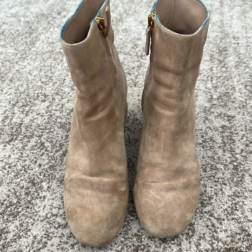 Tory Burch Tan Suede Ankle Boots 8.5